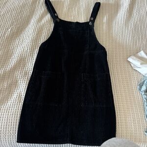 Black Corduroy Overall Dress